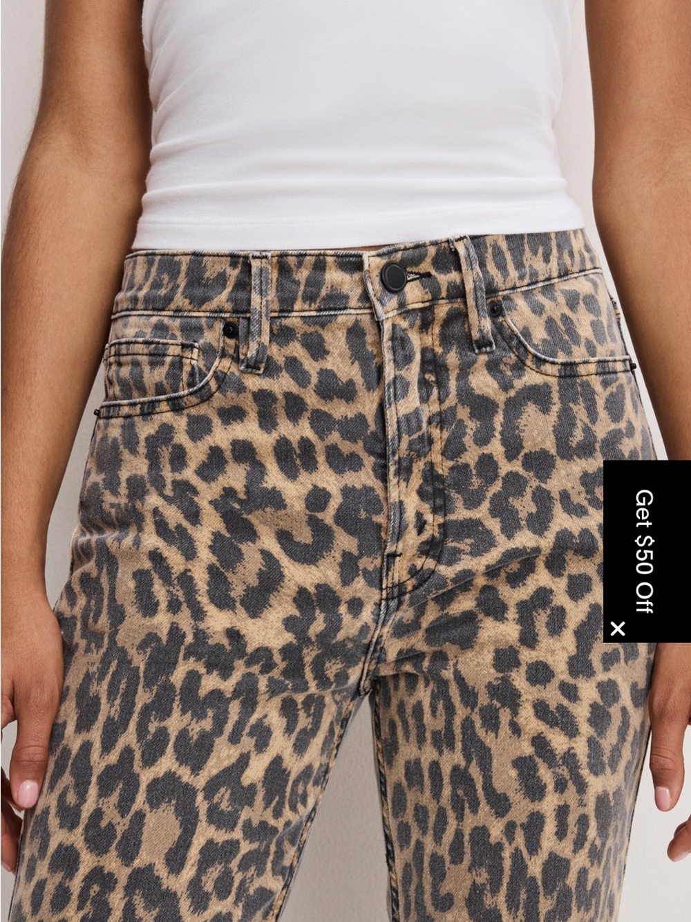 Good American Good Kick Flare Leopard Jeans - Picture 3 of 7